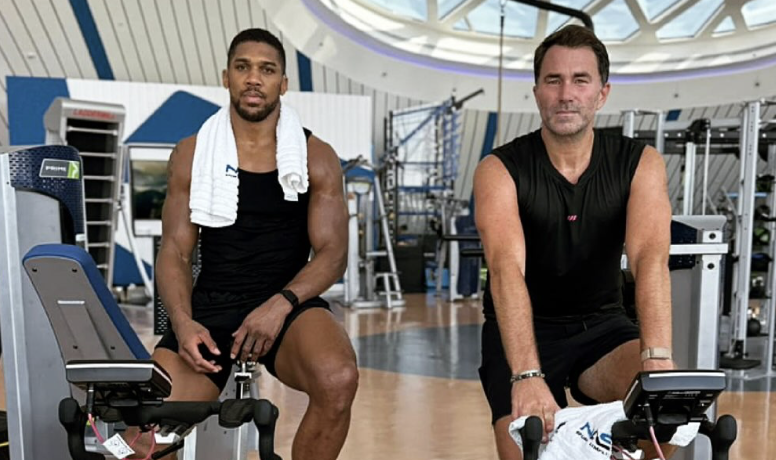“His resilience and strength is inspiring”. Hearn and Joshua share a workout